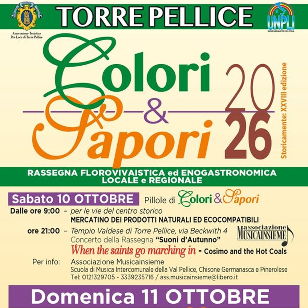 Colori e Sapori 2026 – XXVIII edizione
